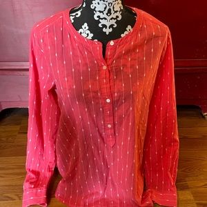 ANN TAYLOR LOFT Pink Button-Down Shirt Size Large